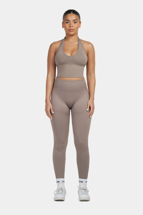 Sculpt Ribbed Contour Leggings - Khaki