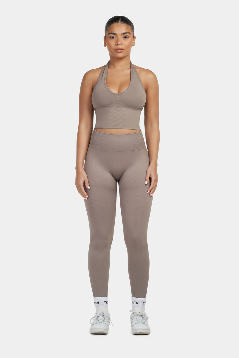 Sculpt Ribbed Contour Leggings - Khaki