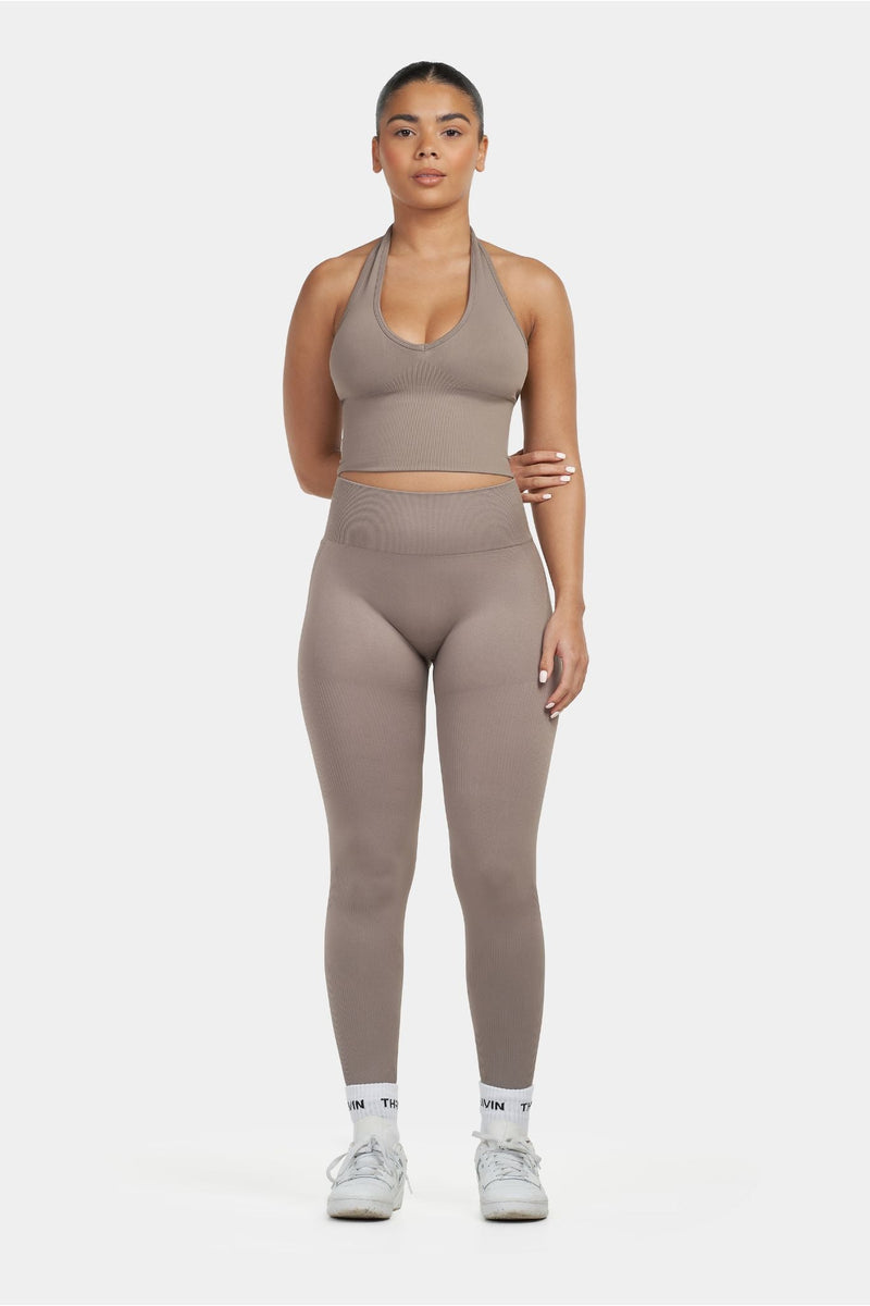 Sculpt Ribbed Contour Leggings - Khaki