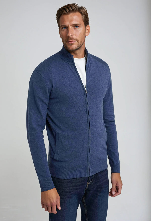 Full Zip Sweater - Blue