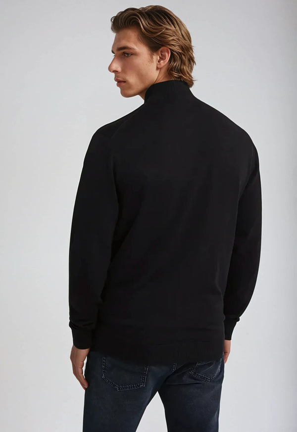 Full Zip Sweater - Black
