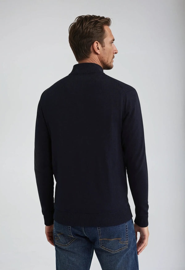 Full Zip Sweater - Navy Blue