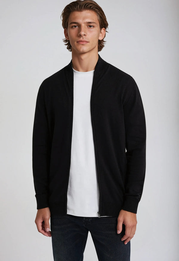 Full Zip Sweater - Black