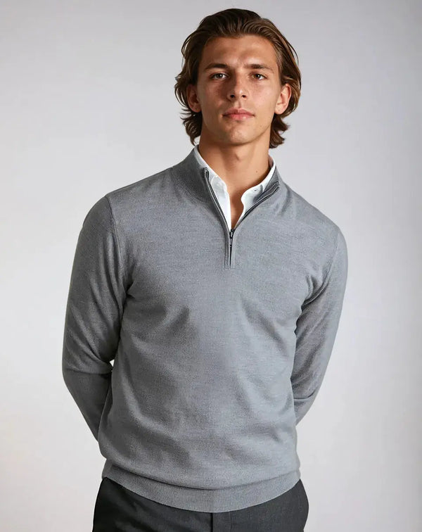 Essential Half Zip Sweater - Dark Gray
