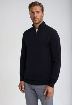 Essential Half Zip Sweater - Navy Blue