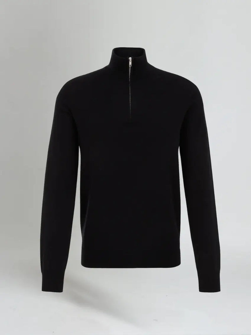Essential Half Zip Sweater - Black