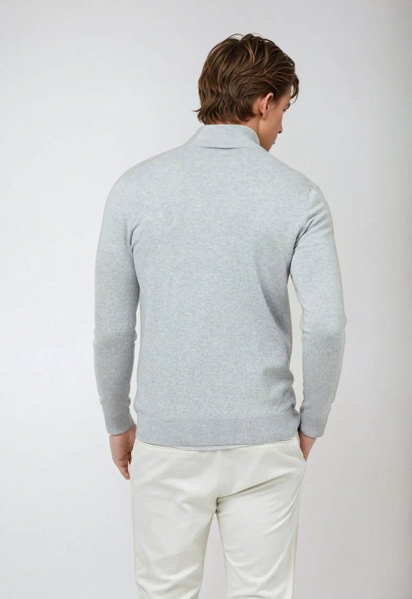 Essential Half Zip Sweater - Light Gray