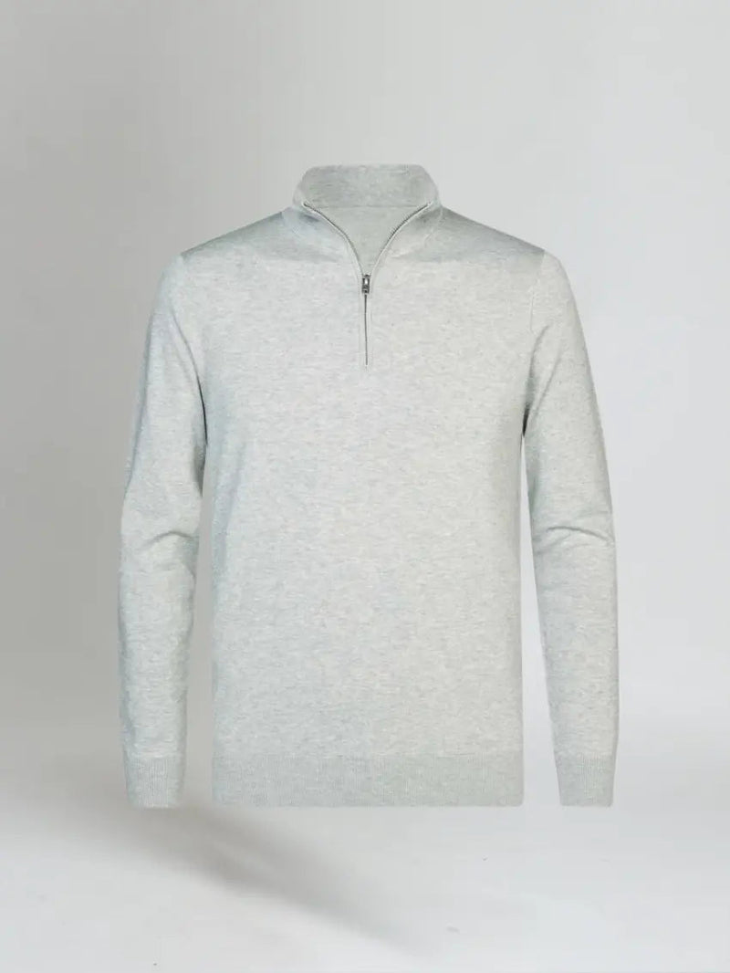 Essential Half Zip Sweater - Light Gray