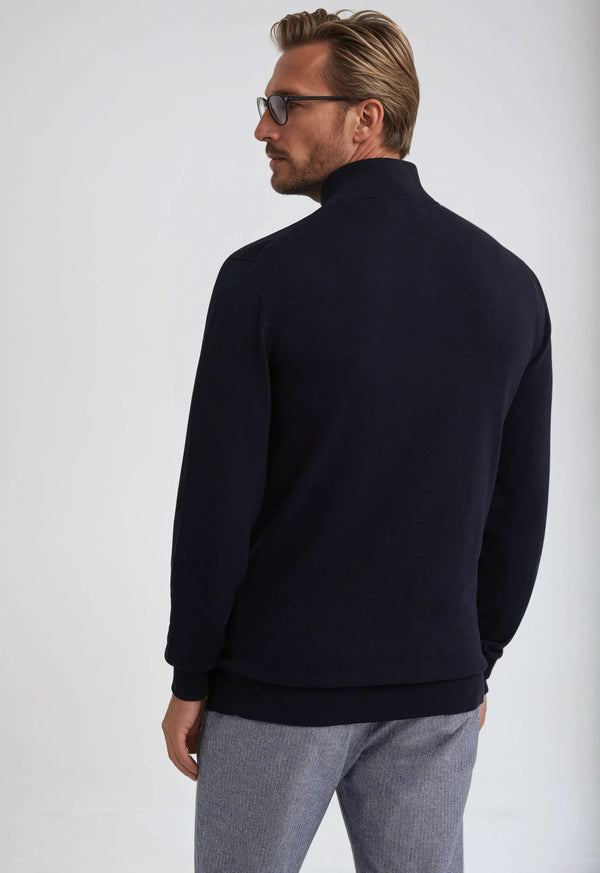 Essential Half Zip Sweater - Navy Blue