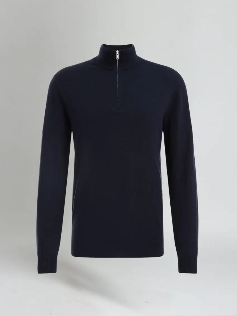 Essential Half Zip Sweater - Navy Blue