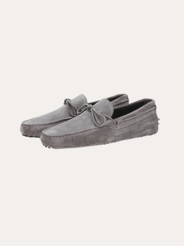 Gray Suede Moccasins