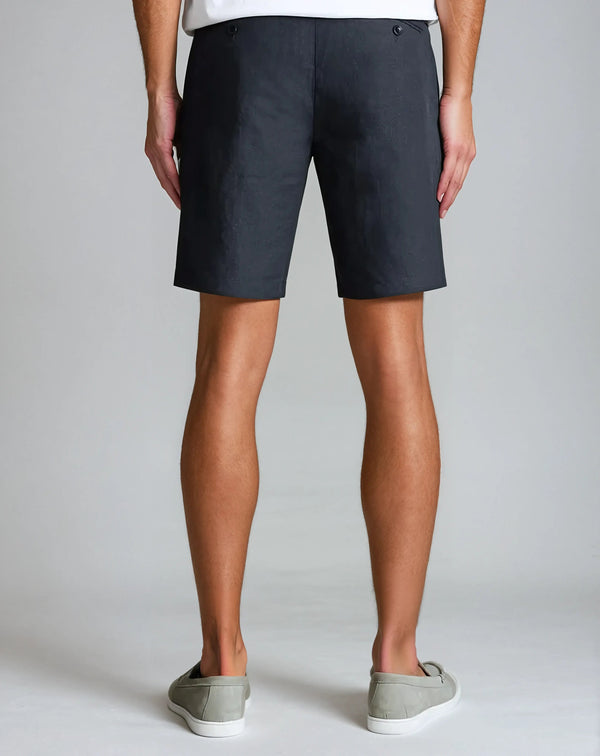 Beachside Linen Shorts - Navy Blue