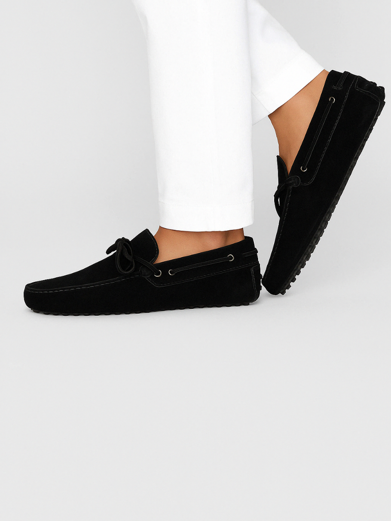 Black Suede Moccasins