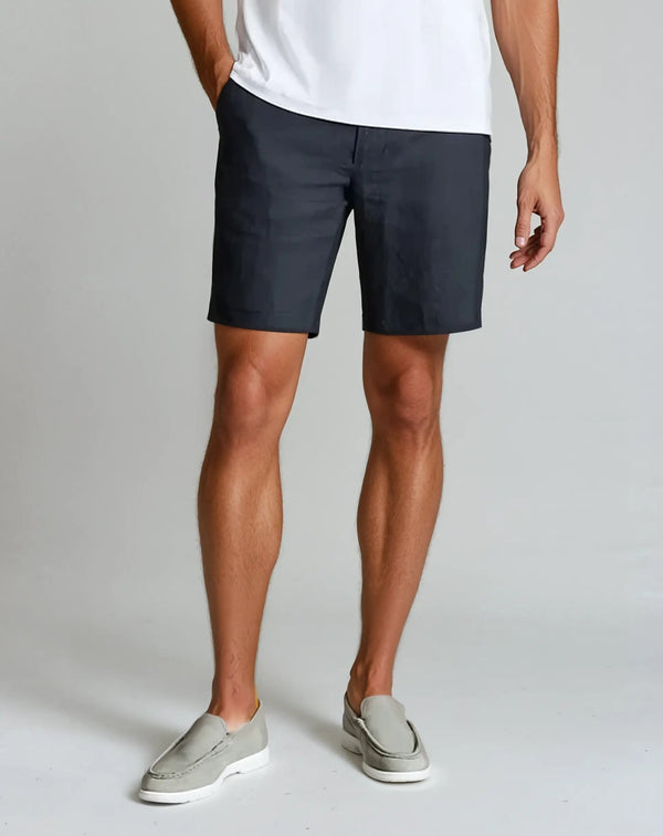 Beachside Linen Shorts - Navy Blue
